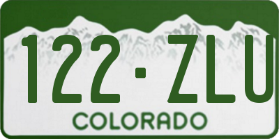CO license plate 122ZLU