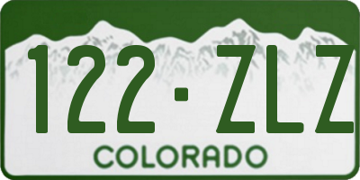 CO license plate 122ZLZ