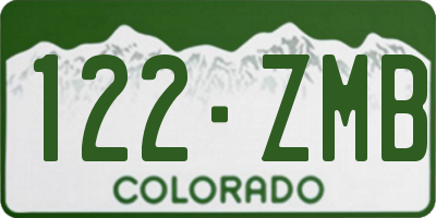 CO license plate 122ZMB