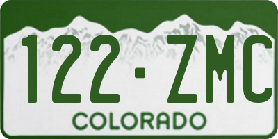 CO license plate 122ZMC