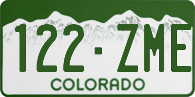 CO license plate 122ZME