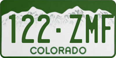 CO license plate 122ZMF