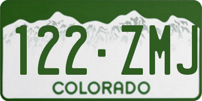 CO license plate 122ZMJ