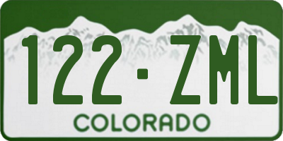 CO license plate 122ZML