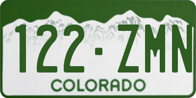 CO license plate 122ZMN