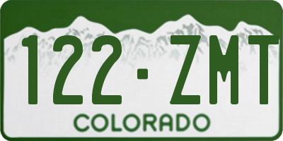 CO license plate 122ZMT