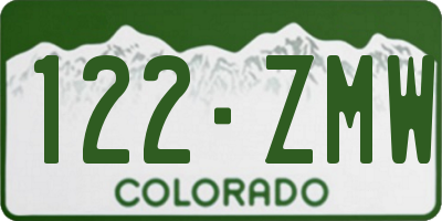 CO license plate 122ZMW