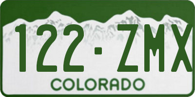 CO license plate 122ZMX