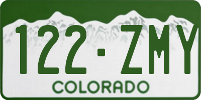 CO license plate 122ZMY