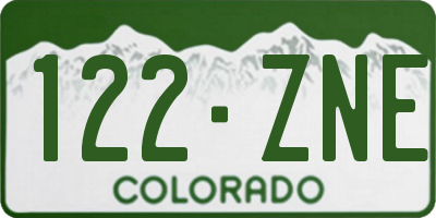 CO license plate 122ZNE