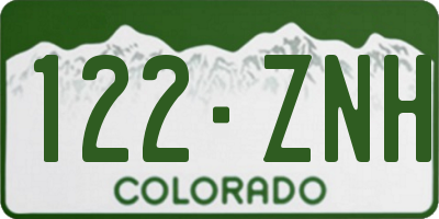 CO license plate 122ZNH