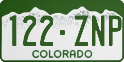 CO license plate 122ZNP