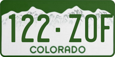 CO license plate 122ZOF