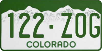 CO license plate 122ZOG