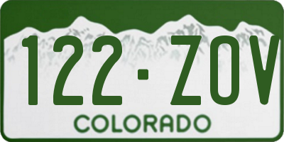 CO license plate 122ZOV