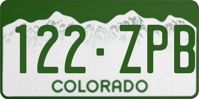 CO license plate 122ZPB