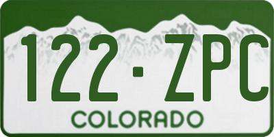 CO license plate 122ZPC