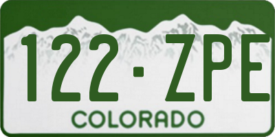 CO license plate 122ZPE