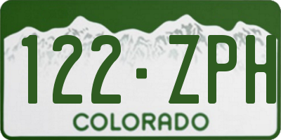 CO license plate 122ZPH