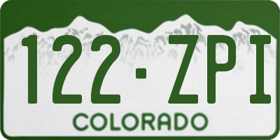 CO license plate 122ZPI