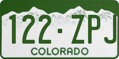 CO license plate 122ZPJ