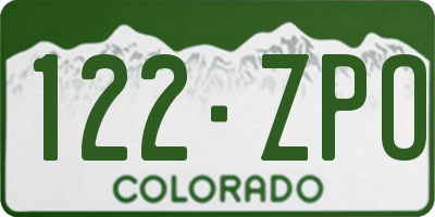 CO license plate 122ZPO