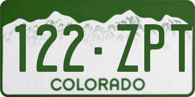 CO license plate 122ZPT