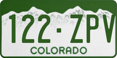CO license plate 122ZPV