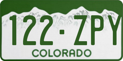 CO license plate 122ZPY