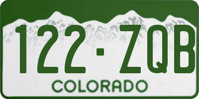 CO license plate 122ZQB