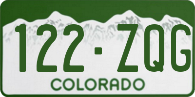 CO license plate 122ZQG