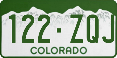 CO license plate 122ZQJ