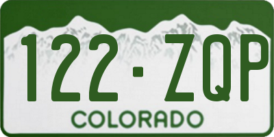 CO license plate 122ZQP