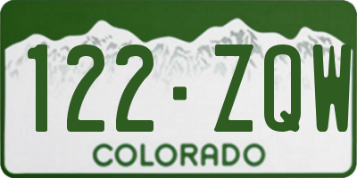 CO license plate 122ZQW