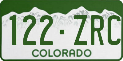 CO license plate 122ZRC