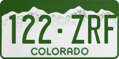CO license plate 122ZRF