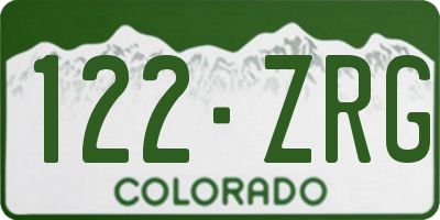 CO license plate 122ZRG