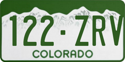 CO license plate 122ZRV