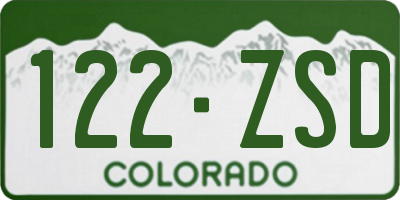 CO license plate 122ZSD