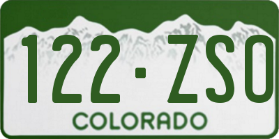 CO license plate 122ZSO