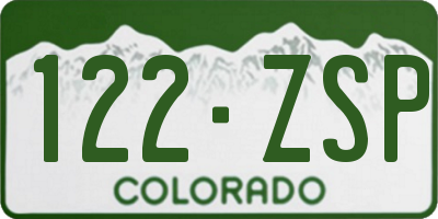 CO license plate 122ZSP