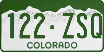 CO license plate 122ZSQ