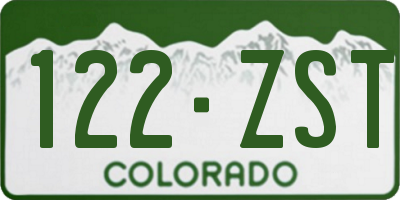 CO license plate 122ZST