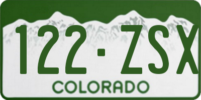 CO license plate 122ZSX