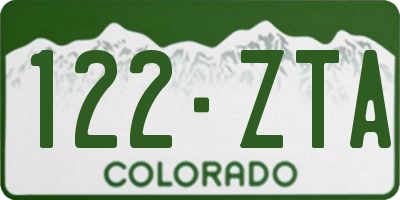 CO license plate 122ZTA