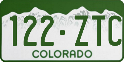 CO license plate 122ZTC