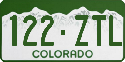 CO license plate 122ZTL
