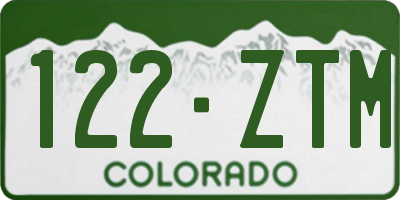 CO license plate 122ZTM