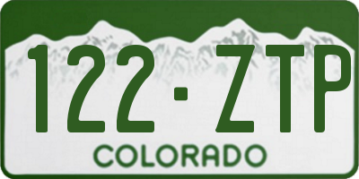CO license plate 122ZTP