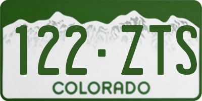 CO license plate 122ZTS